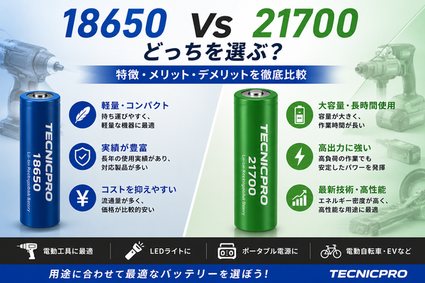 18650と21700の違いとは？それぞれの特徴・メリット・デメリットを徹底比較