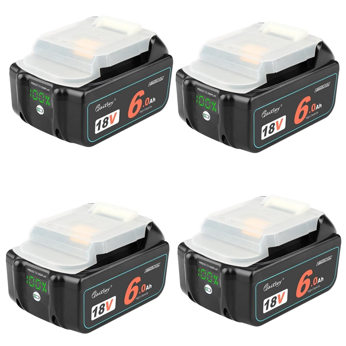 Waitley ウィトレ Makita マキタ 18V バッテリー 互換 BL1860B 6.0Ah マキタバッテリー 18V 電動工具用電池 デジタル残量指示付き 一年保証付き PSE認証済品