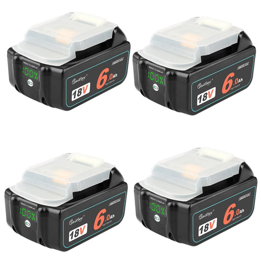 Waitley ウィトレ Makita マキタ 18V バッテリー 互換 BL1860B 6.0Ah マキタバッテリー 18V 電動工具用電池 デジタル残量指示付き 一年保証付き PSE認証済品