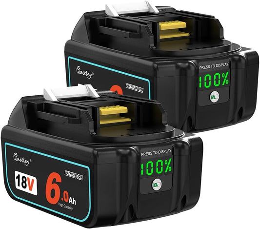 Waitley ウィトレ Makita マキタ 18V バッテリー 互換 BL1860B 6.0Ah マキタバッテリー 18V 電動工具用電池 デジタル残量指示付き 一年保証付き PSE認証済品
