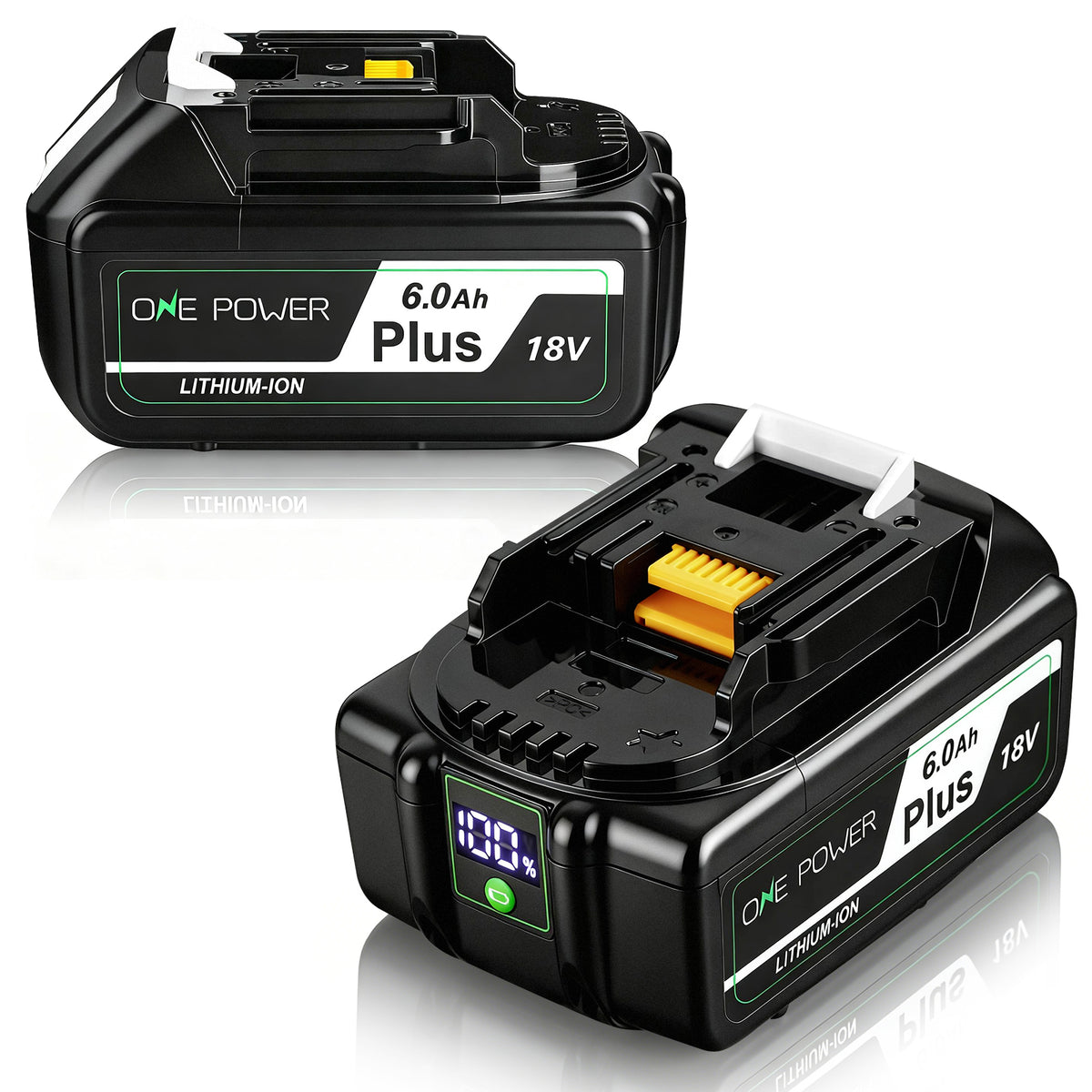 マキタ 18V バッテリー 互換 BL1860B 6.0Ah（6000mAh）2個セット ％残量デジタル表示付き／保護回路搭載・カットオフ機能付き BL1820・ BL1830・BL1840・BL1850互換／PSE認証済