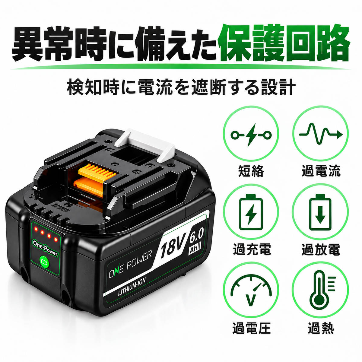 最新改良モデル マキタ 18V バッテリー 互換 BL1860B 6.0AH Makita マキタバッテリー 18V 防火材料シェルと長寿命電池セル採用 製造物責任保険付 一年品質保証