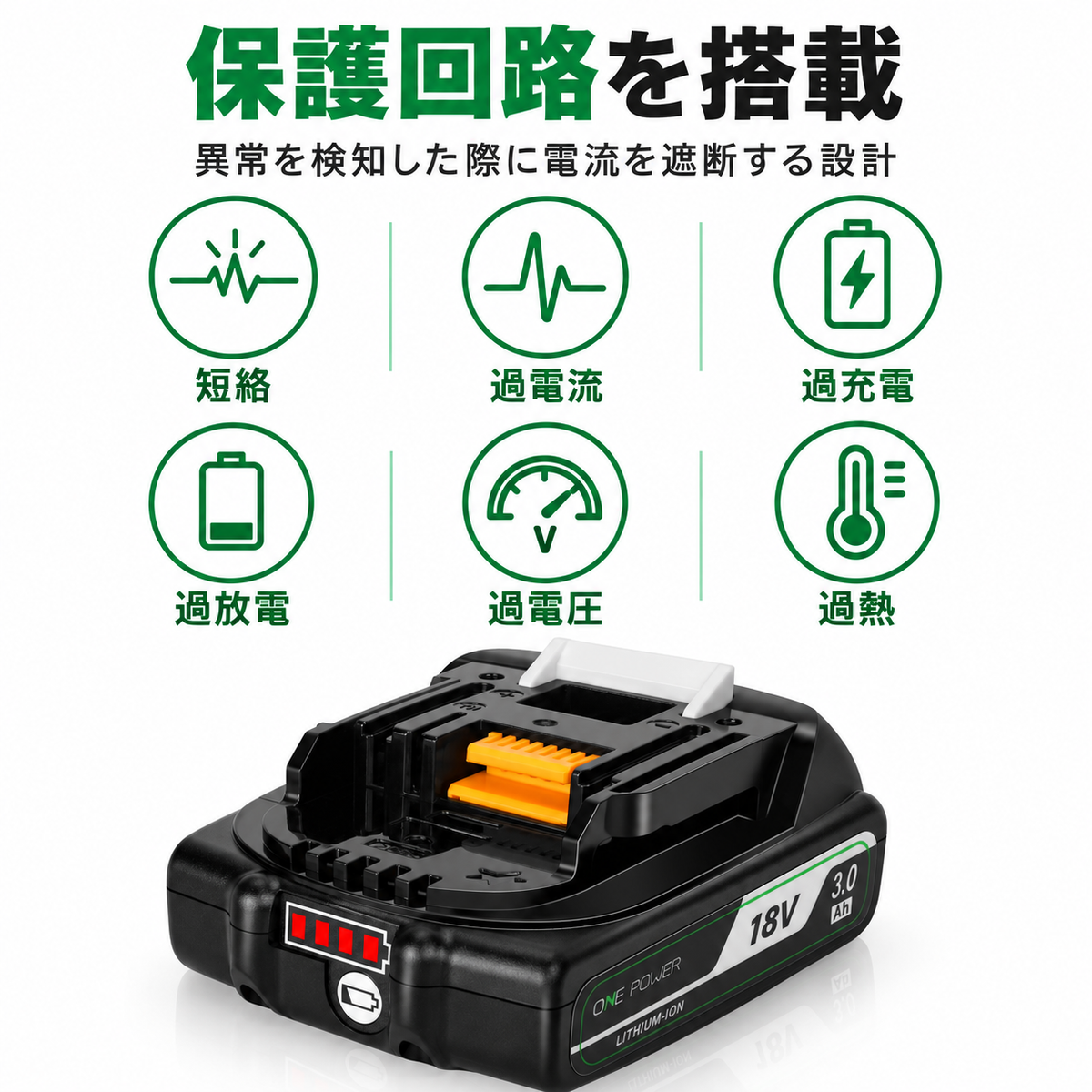 マキタ 18V バッテリー BL1830B 3.0AH 互換 防火材料シェルと長寿命電池セル採用 Makita BL1830 BL1840 BL1850 BL1860 BL1890など 製造物責任保険付 PSE認証済品
